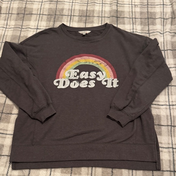 Wildfox Tops - Wildfox Easy Does It Rainbow Graphic Sweatshirt Size Small Oversized Crewneck